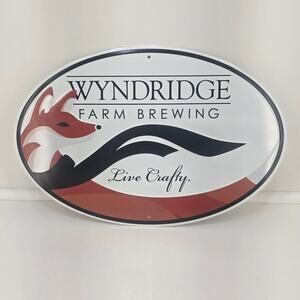 Wyndridge Farm Brewing Oval Metal Sign — Brewery / Farm Display Plaque Decor